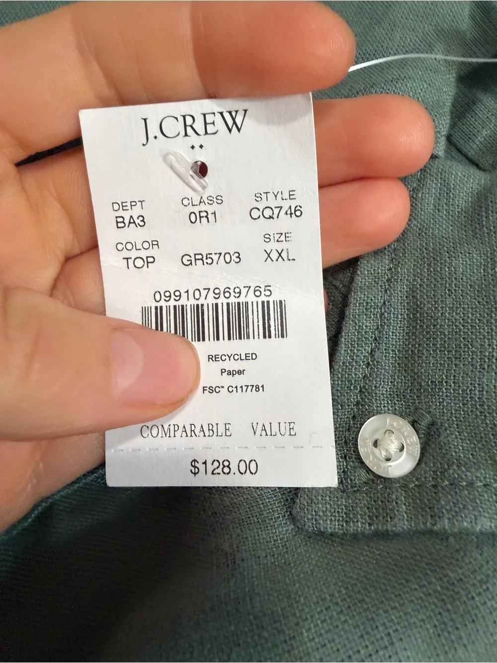 J crew topiary Classic-fit linen-blend shirt
